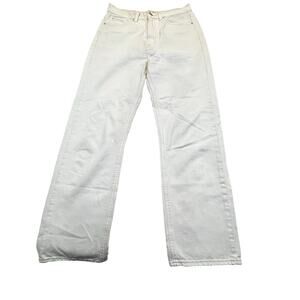 BDG Cowboy Jean 29 White‎ Straight Leg Raw Hem Distressed Denim Baggy